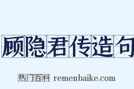 顾隐君传造句是什么意思的图片